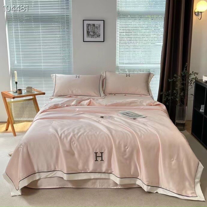 Set Chăn Hè Ga Gối Phi Lụa Chữ H Hàng Mới Cập Bến