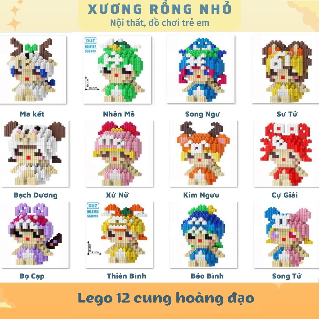 ,Mô hình lắp ráp 12 con giáp  3D mini