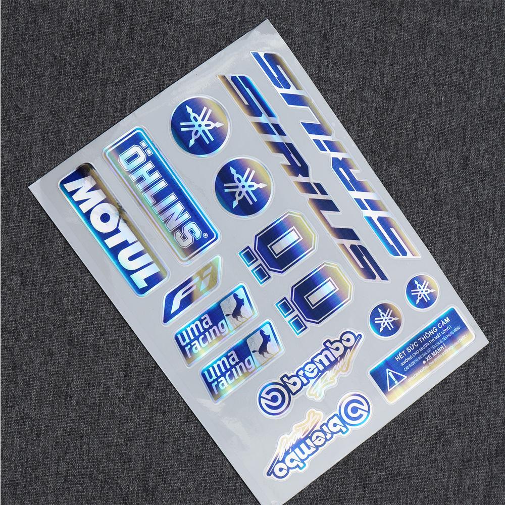 HCMBộ tem logo tem crom bóng dán full xe Yamaha Sirius - màu titan