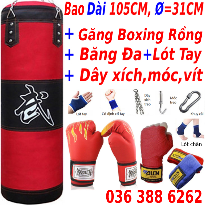 Combo Vỏ Bao Cát + Găng Tay Boxing Zooboo Chỉ 389K - Thiết bị võ thuật chuyên nghiệp bảo hành 6 tháng dành cho phòng tập
