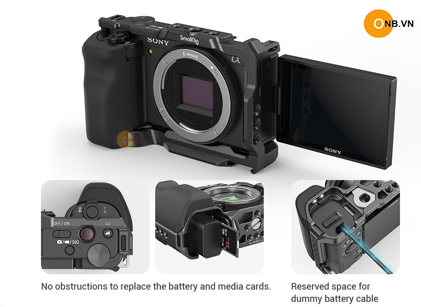 SmallRig Cage with Grip Khung bảo vệ Sony Alpha ZV-E10 3538b
