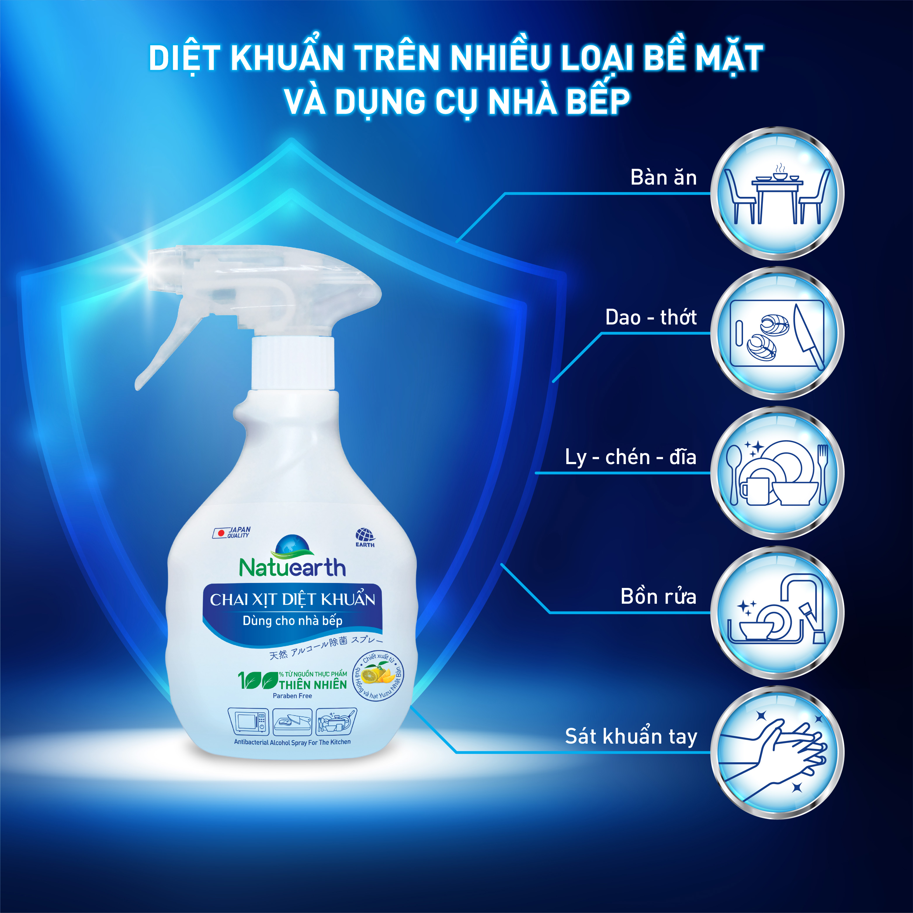 Xịt Diệt Khuẩn Natuearth 410ml