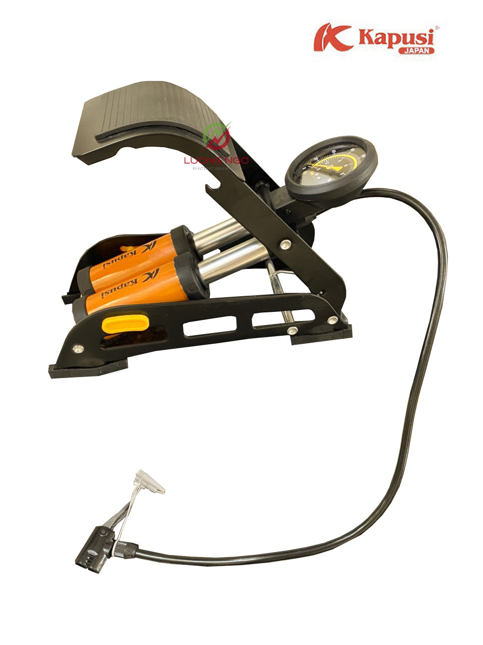 Bơm hơi đạp chân 2 ống Kapusi Nhật Bản - Bơm đạp chân đa năng