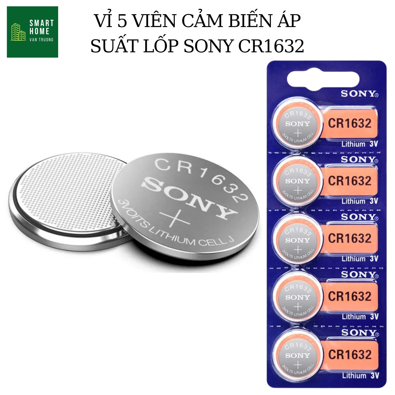 Cr1632 long life battery for tyre pressure sensor valve, car key... Sony 3V Lithium