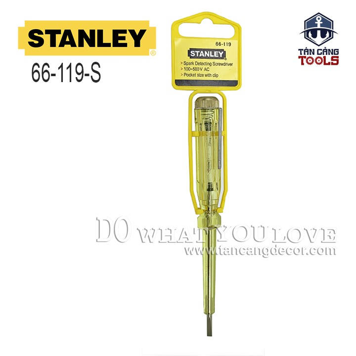 Bút thử điện đầu dẹp 150mm 100-500v stanley 66-119-s