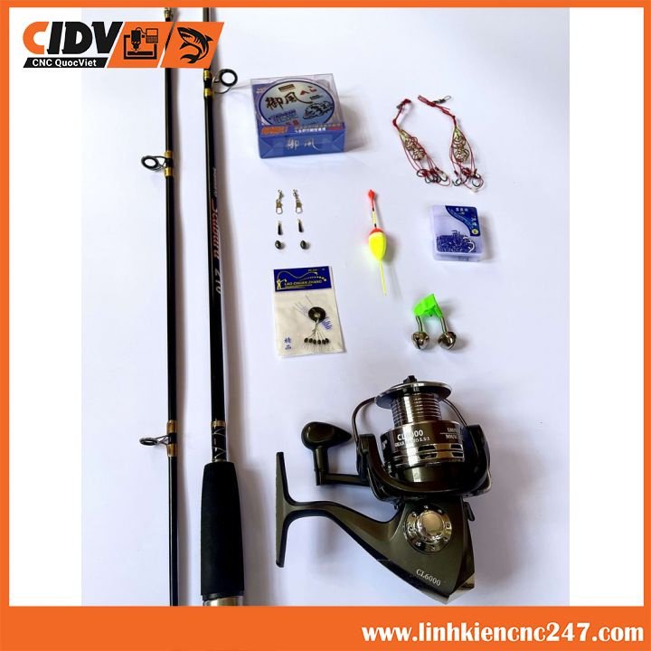 Bộ cần câu máy 2m7 ,máy yumoshi lc 7000 kèm trọn bộ phụ kiện