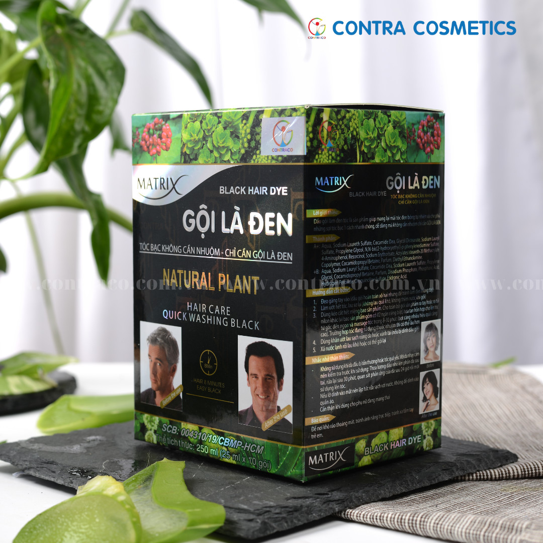 Dầu gội phủ bạc gội là đen tóc cấp tốc Matrix gói 25ml -  Contra Cosmetics