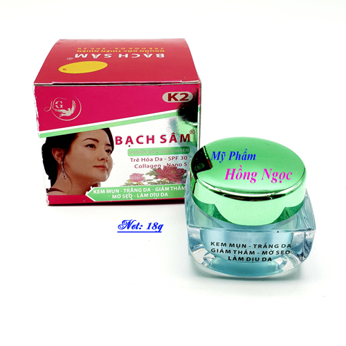 Kem mụn trắng da giảm thâm mờ sẹo làm dịu da bạch sâm k2