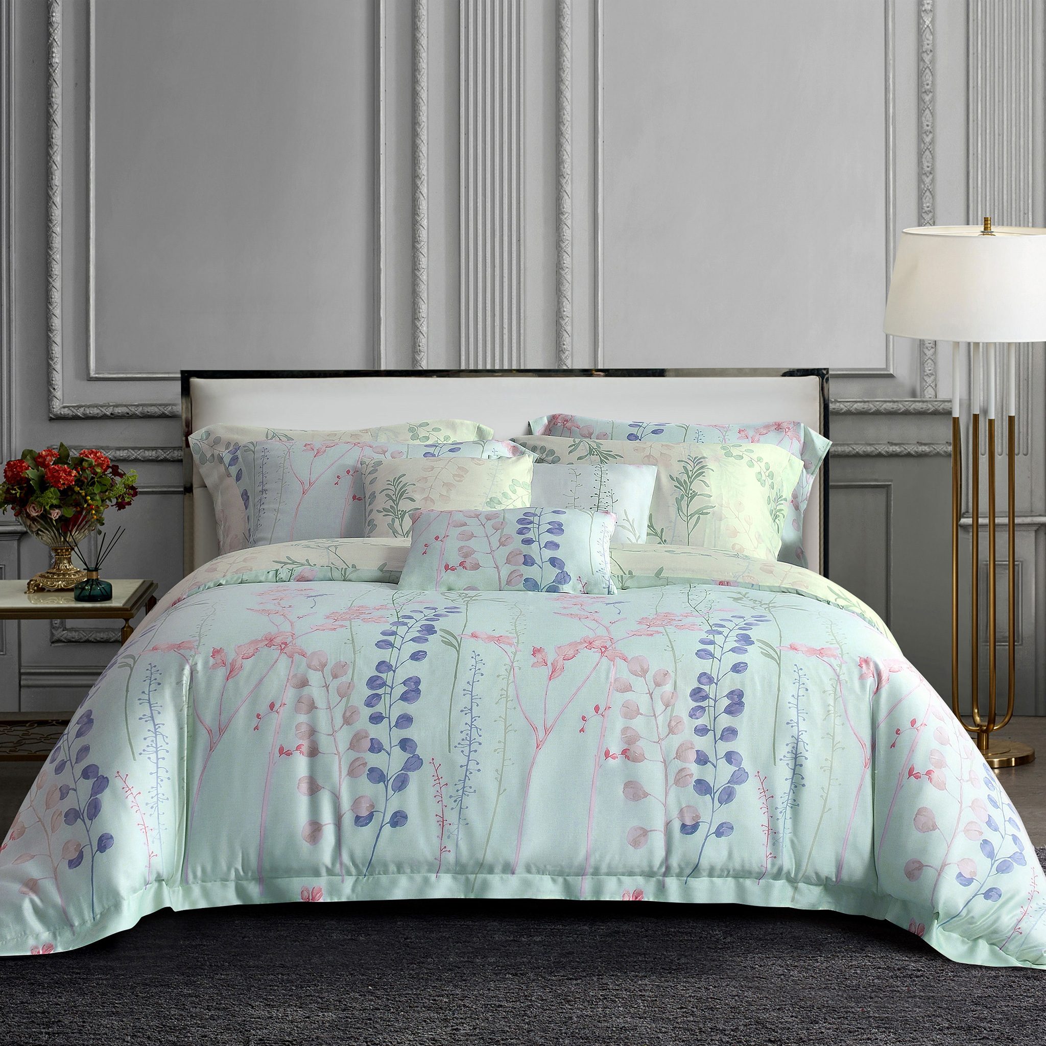Bộ Ga kèm Vỏ Chăn Akemi Tencel Virtuous v2, gồm 6 món (Super King / King / Queen)