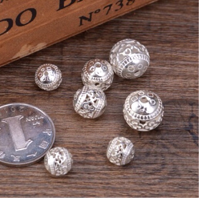 [S925] Charm bi bạc họa tiết vân mây - MH074
