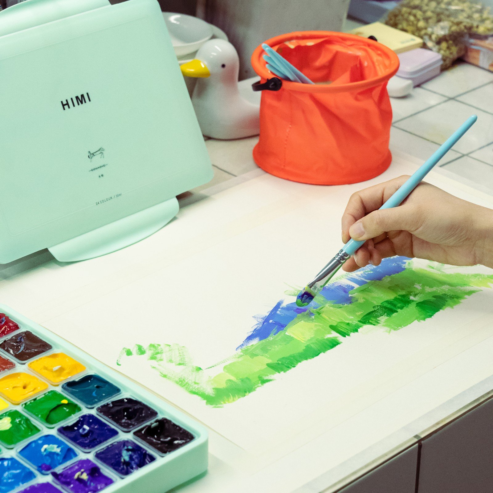 Màu Gouache HiMi dạng thạch bộ 18/24 màu