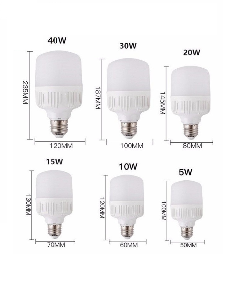 Bộ 5 Bóng Đèn Led Bulb Trụ 20W
