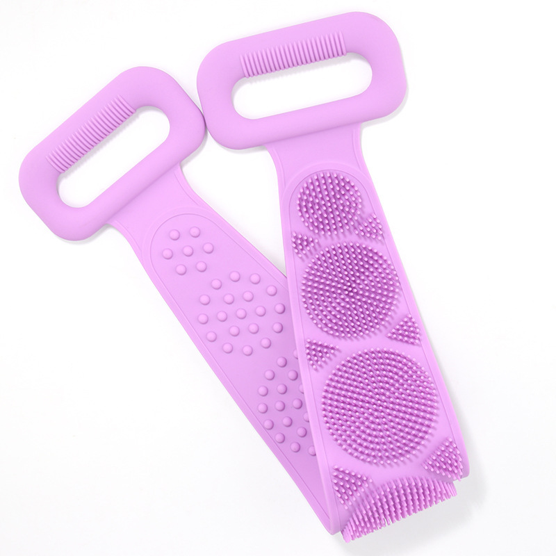 Dây đai chà lưng silicon 2 mặt - Dây tắm cọ lưng