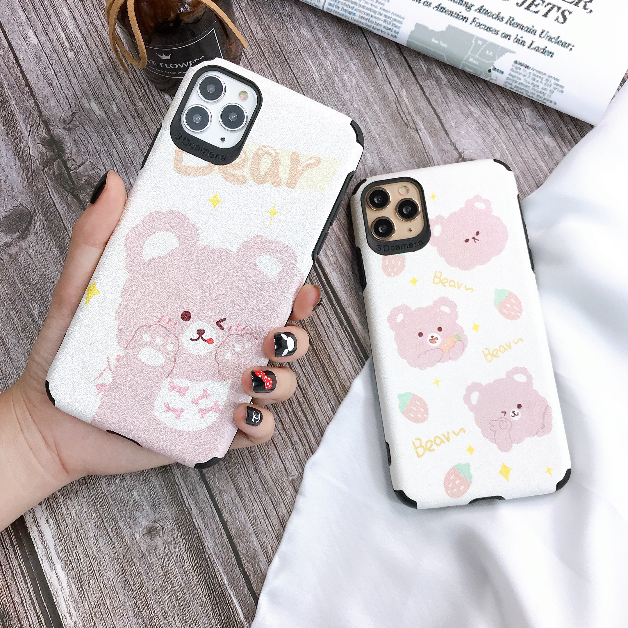 Ốp Lưng Da IMD Cute Bear