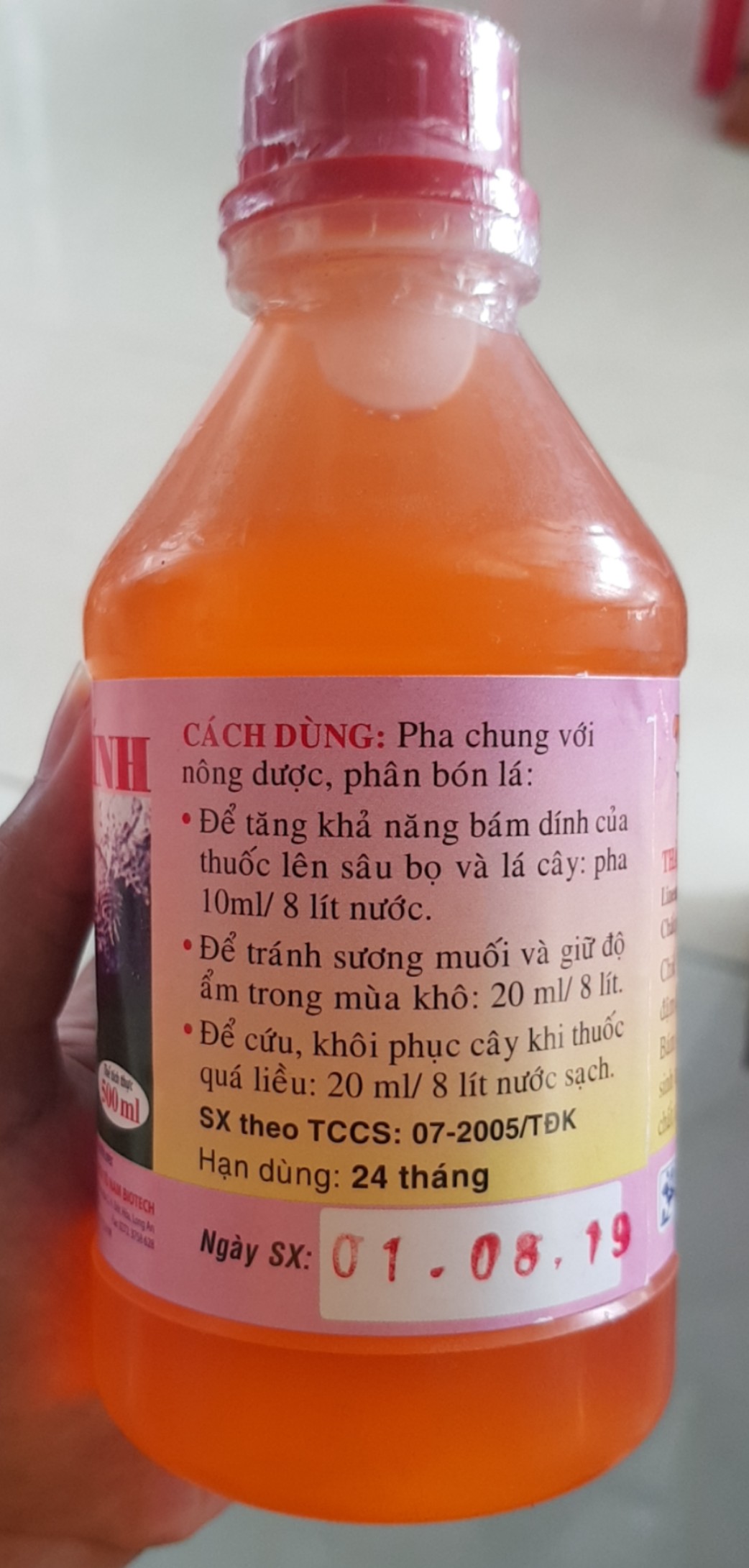 Chất Bám Dính Dùng Cho Cây Trồng - Chai 500ml