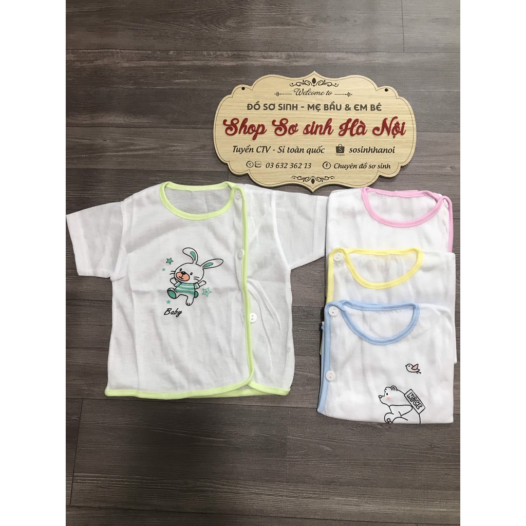 Áo Sơ Sinh Cộc Tay  Cotton.