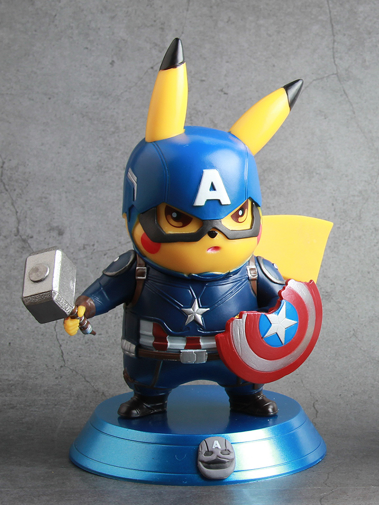 [HCM]Mô hình Pikachu Cosplay Captain America size lớn PK022