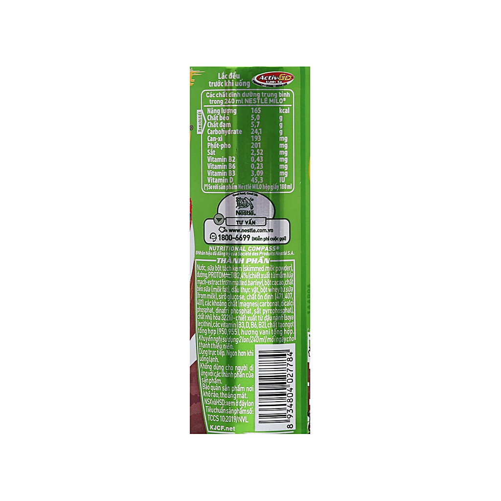 lốc 6 lon sữa milo ( 6 x 240ml )