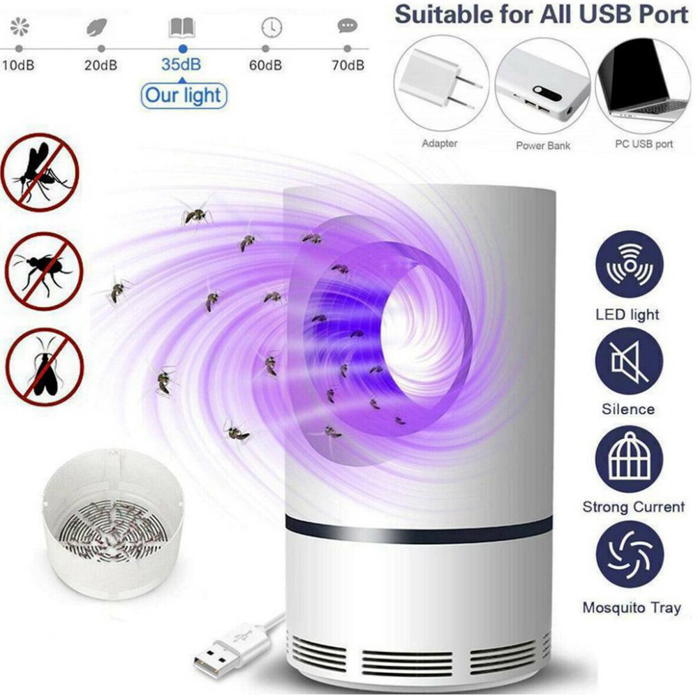 Đèn bắt muỗi để bàn thông minh ,Máy Bắt Muỗi, Ruồi, Gián Cao Cấp Mosquito Killer, Máy Diệt Côn Trùng Cắm USB Không Có Mùi Như Bình Xịt Muỗi, Không Gây Ồn Và Giật Như Vợt