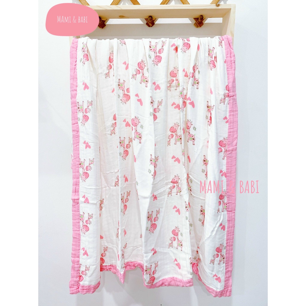 Chăn xô sợi tre Aden 6 lớp cho bé (nhiều họa tiết)