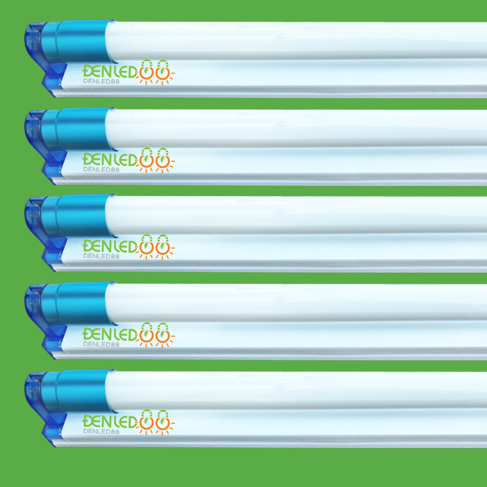 Bộ 5 bóng đèn led tuýp thủy tinh 22w 1,2m, + 5 máng đèn led tuýp 1.2m