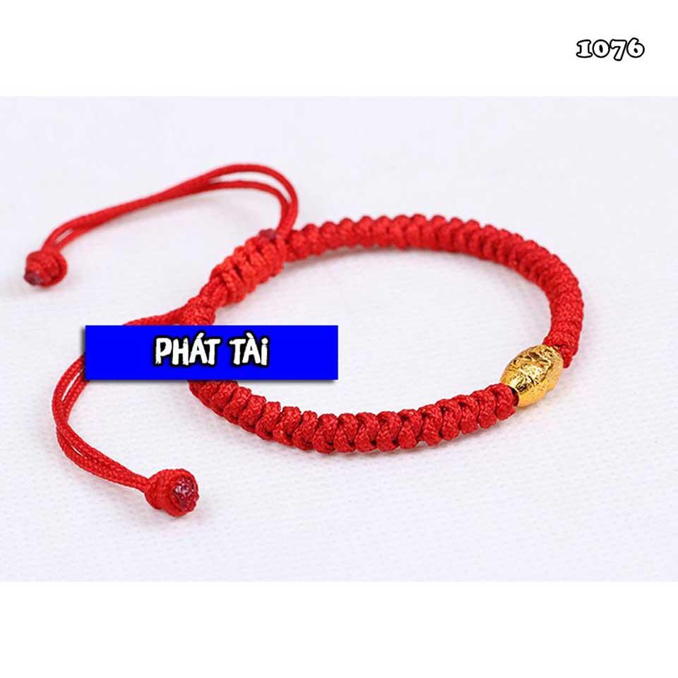 Vòng Chỉ Đỏ May Mắn Mix Hạt Xi Vàng Ah1076