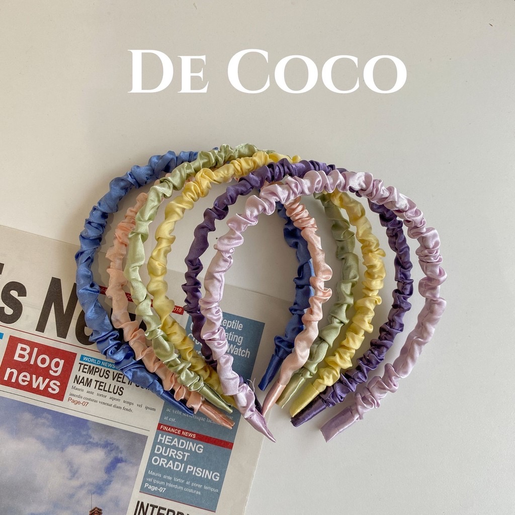 Bờm nhún lụa satin, cài tóc lụa De Coco Decoco