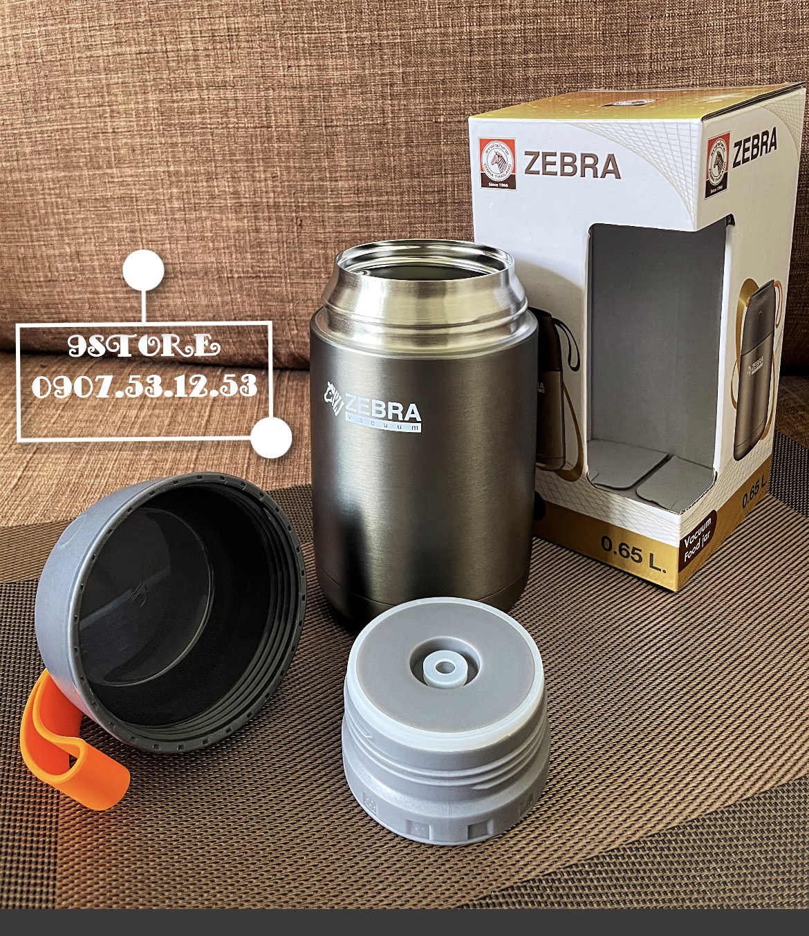 [Zebra Chính Hãng]- Bình Ủ Giữ Nhiệt Đa Năng  650ml - Màu Xám