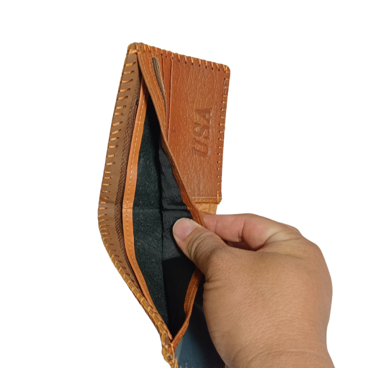Ví bóp nam da bò thật 100 % khâu viền