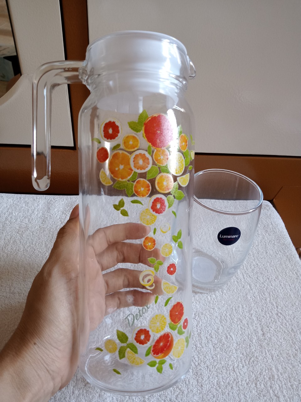Bộ 1 bình và 2 ly thủy tinh Luminarc, bộ bình ly thủy tinh