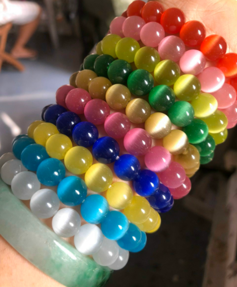 [HCM]Vòng Tay Đá Opal Mắt Mèo Đủ Màu Cho Bạn Lựa Chọn - Vòng Tay Phong Thủy (Hình Chụp Thật 100%)