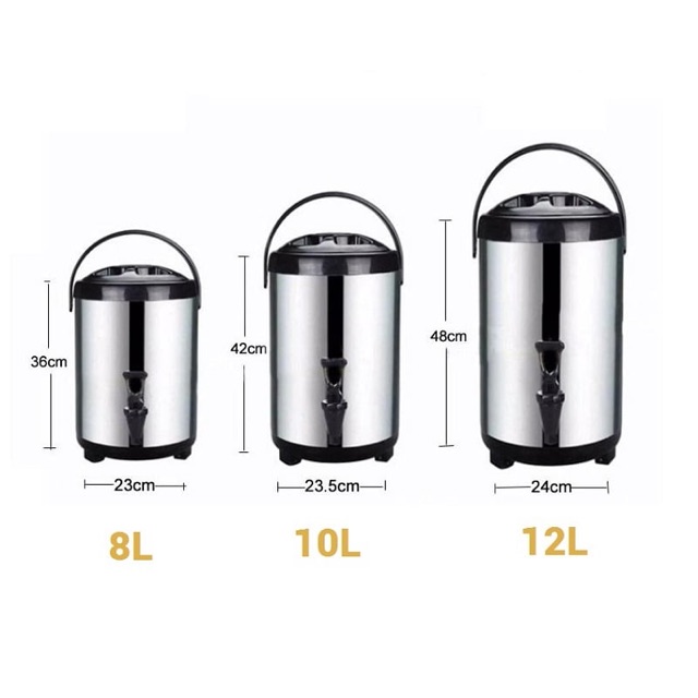Bình ủ trà sữa nóng lạnh 3 lớp các cỡ 8 lít
