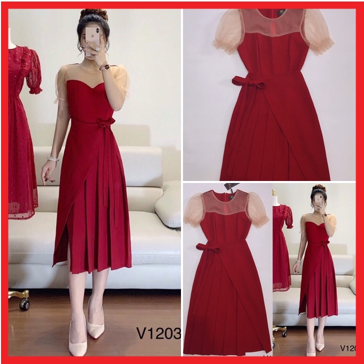 [HCM]ĐẦM ĐỎ DỰ TIỆC SIÊU SANG ĐỦ SIZE SMLXLXXL - VV1203