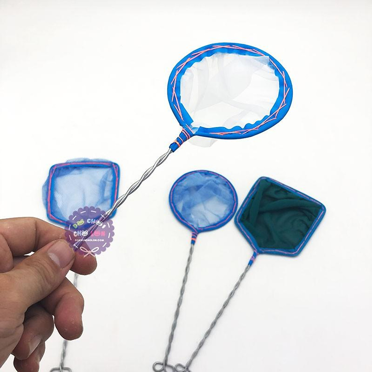 Vợt bắt cá vuông, tròn cán dài 27 cm