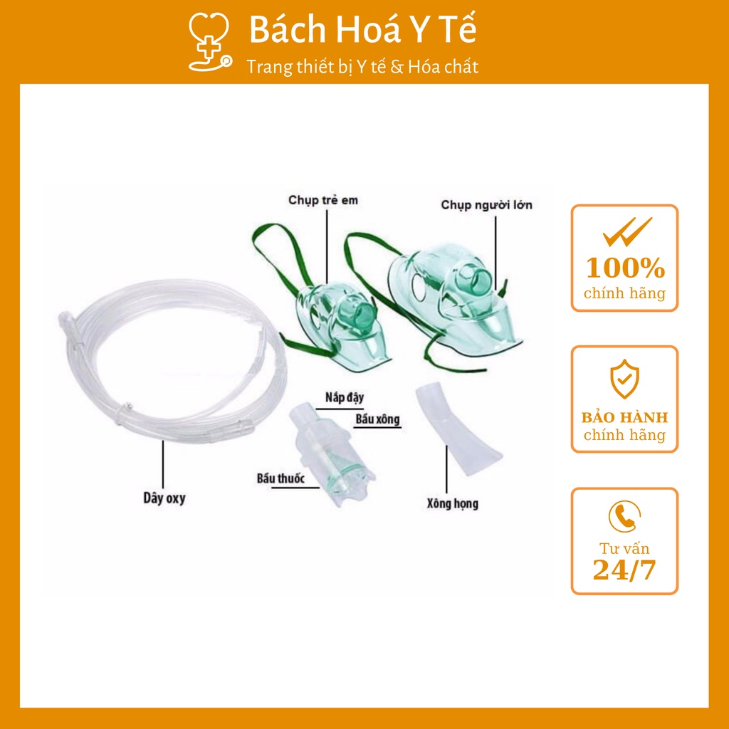 Mask xông khí dung, mặt nạ xông khí dung, phụ kiện máy xong mũi họng các size