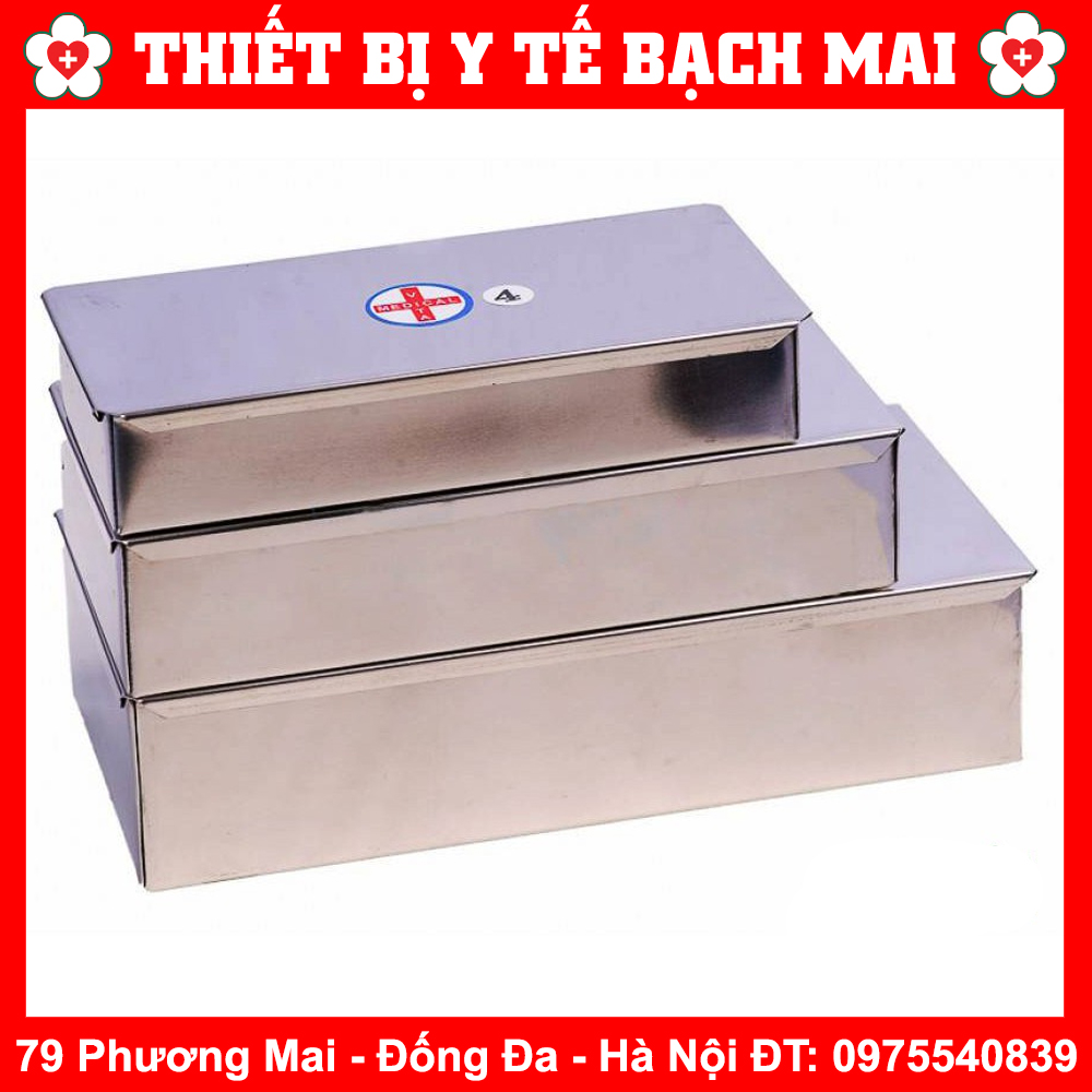 Hộp inox Chữ Nhật Đựng Dụng Cụ Y Tế, Hộp To - Trung - Nhỏ