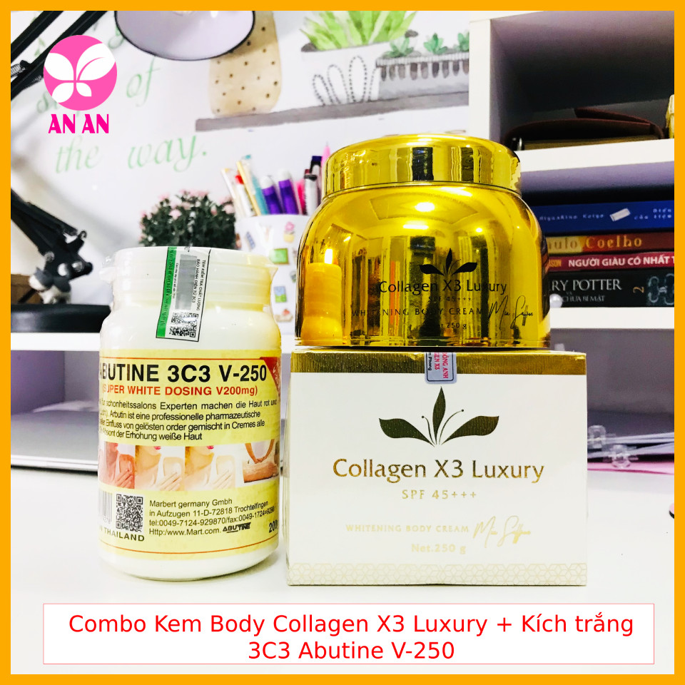 Combo Kem Body Collagen X3 Luxury Đông Anh + Kích trắng 3C3 V250 - Hàng chính hãng Có phiếu bảo hành