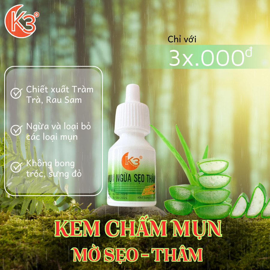 Kem chấm mụn siêu tốc, Ngừa sẹo thâm K3 - 10g