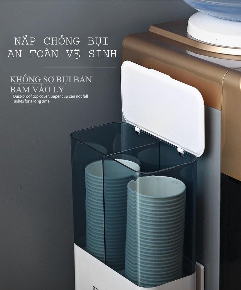 Khay 2 ngăn đựng ly giấy dùng 1 lần
