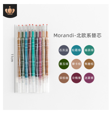 Ruột bút gel MORANDI (Bộ 9 ngòi) nhiều màu
