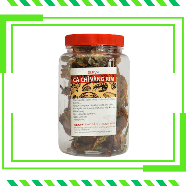 Cá chỉ vàng rim sốt lá chanh, hộp 200gr - cá cơm khô nha trang