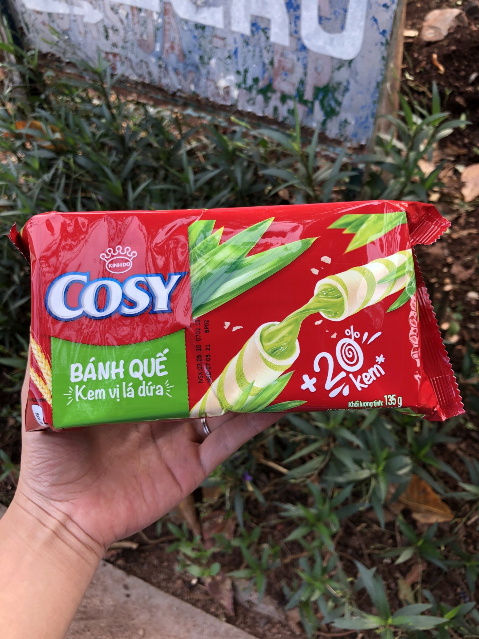 Bánh Quế Cosy Đủ Vị 135g (socola, lá dứa, dâu, cam)