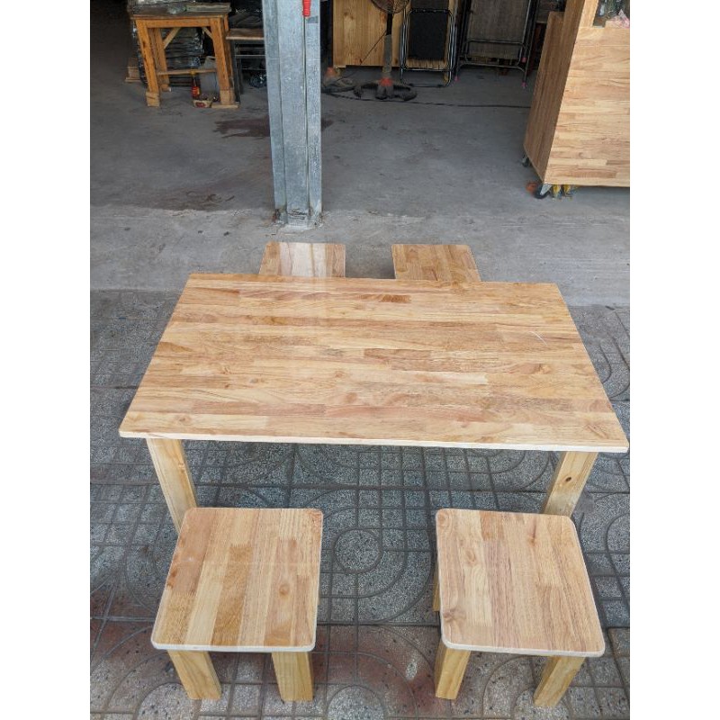 Ghế Ăn Gỗ Cao Su cao 30cm , ngồi bàn cao 45-55cm kiểu dáng đẩu