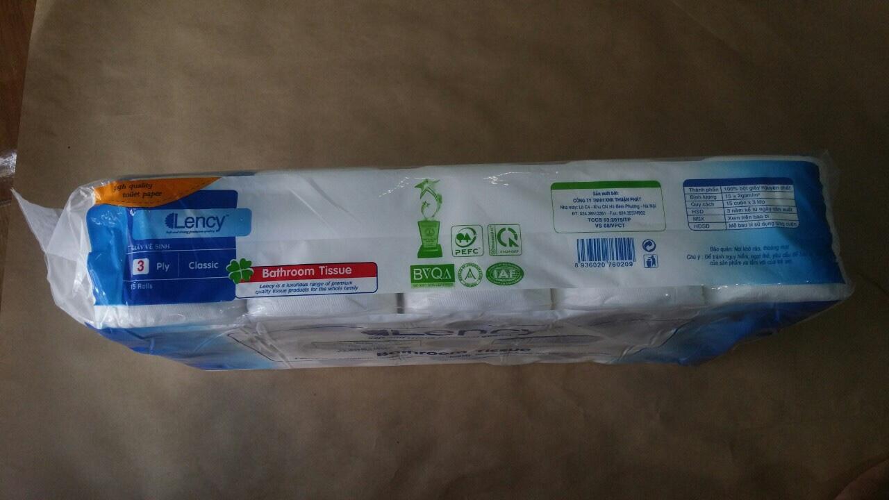 Combo 2 lốc Giấy vệ sinh Lency 15 cuộn ( 3 lớp ) tiết kiệm