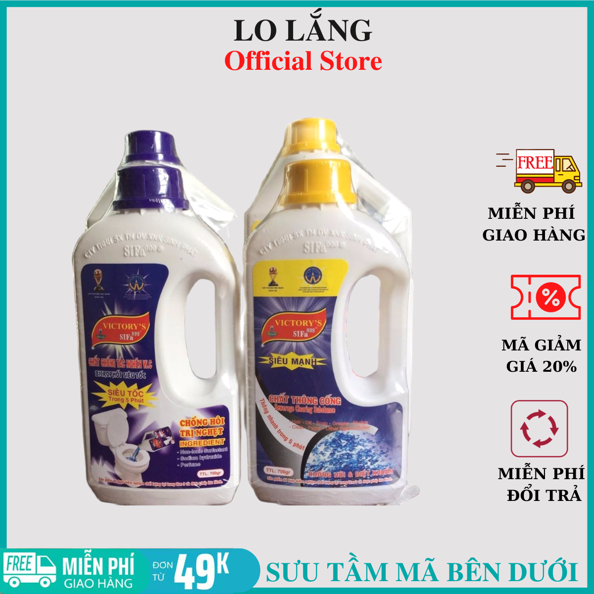 Chất thông tắc cầu cống chống hôi Siêu mạnh 5 phút 700g ZIFAT-SIFA giải pháp thông tắc cầu cực nhanh cao cấp