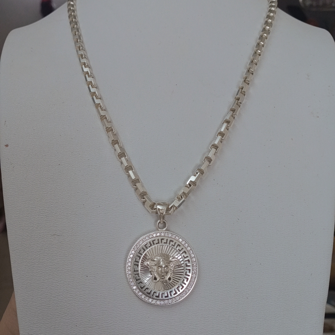 Dây chuyền bạc nam mặt VERSACE