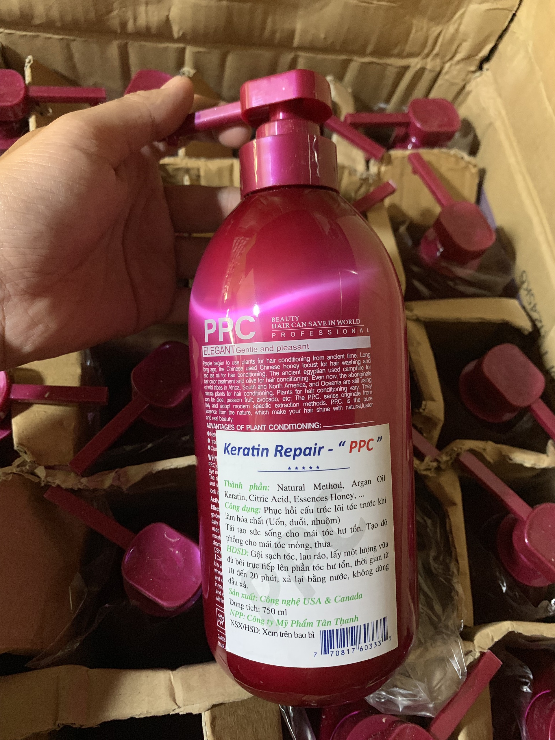 Hấp Dâu PPC Keratin Repair 750ml Siêu Thơm Mượt