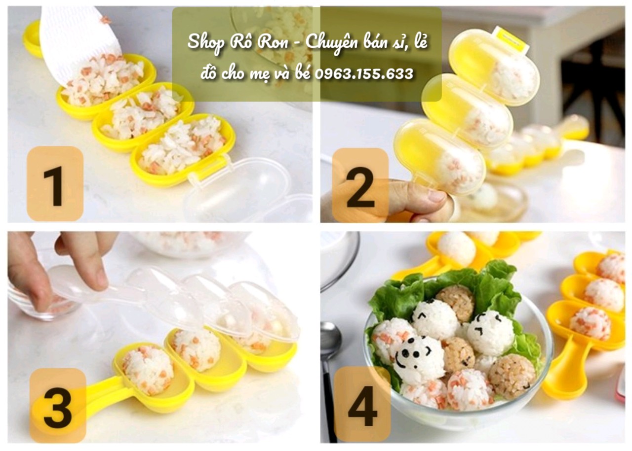 KHUÔN LẮC CƠM BENTO VIÊN TRÒN CHO BÉ [TẶNG KÈM THÌA CƠM]
