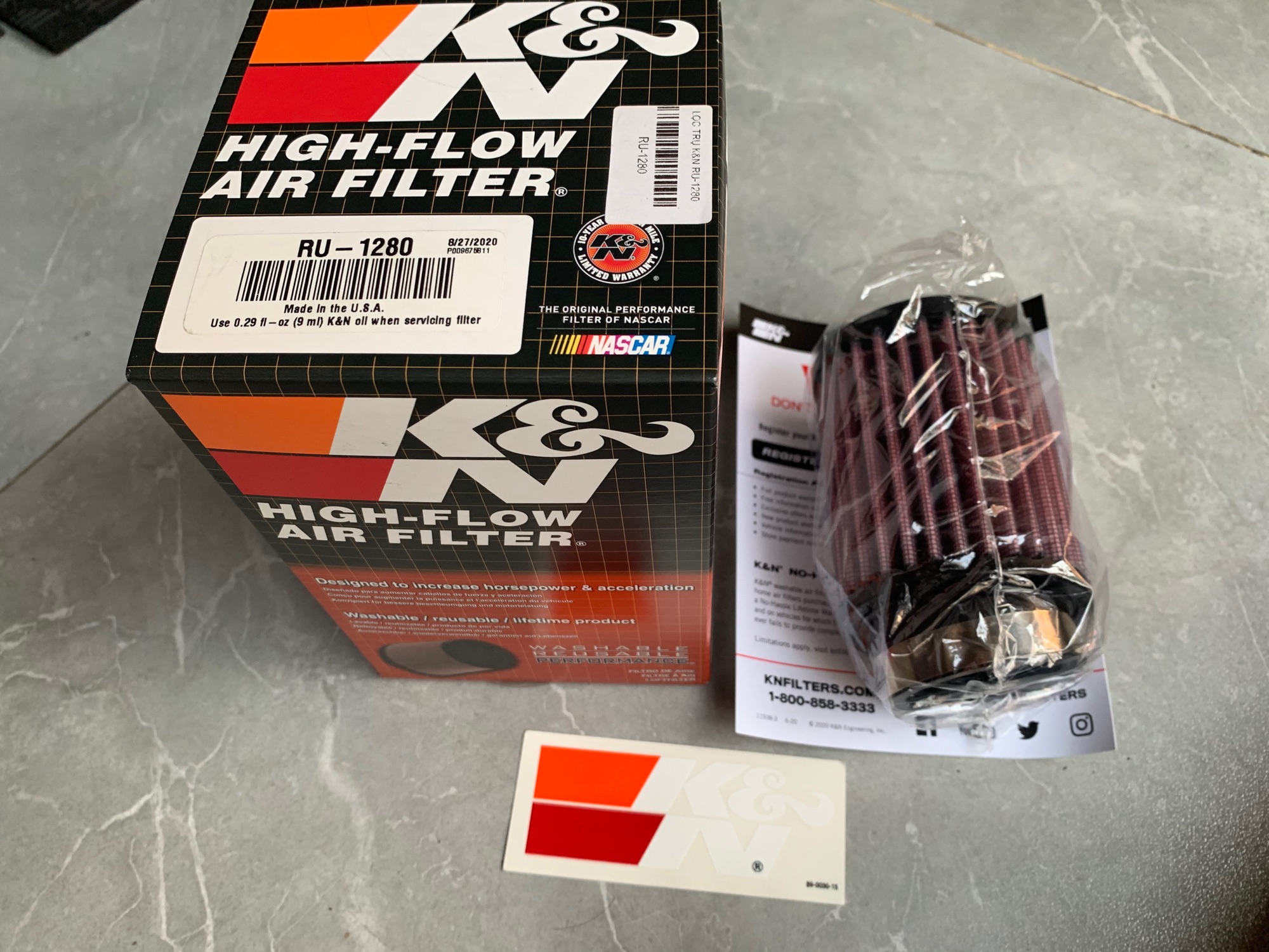Lọc gió trụ k&n 1280 real