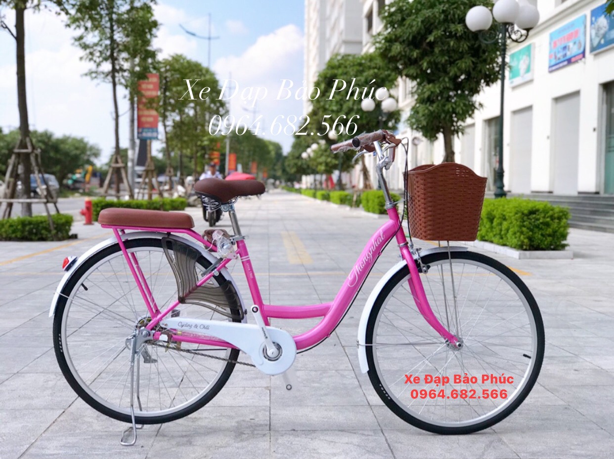 Xe đạp mini nữ Thống Nhất New 24/26 inch (Tặng khoá càng + chắn chân bé + chuông + lục giác)